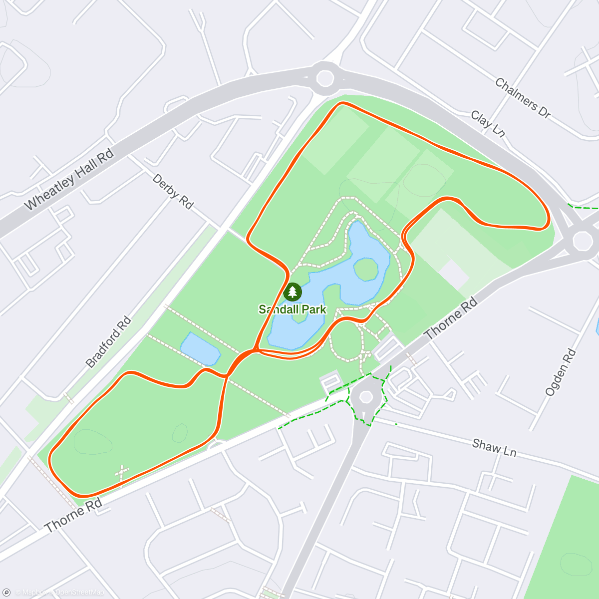 Map of the activity, Sandall Park parkrun 16.11.24