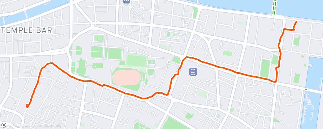 Mapa de la actividad, Walk  into town