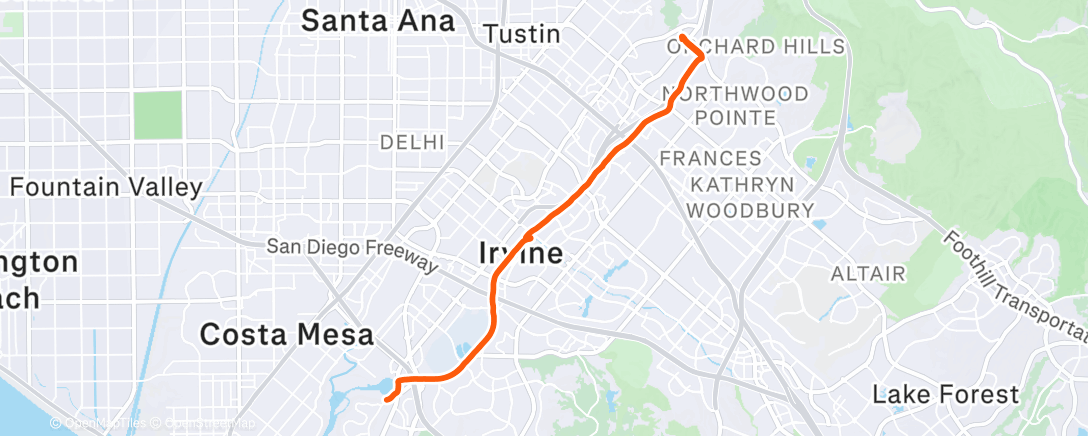 Map of the activity, Lunch Mountain Bike Ride
