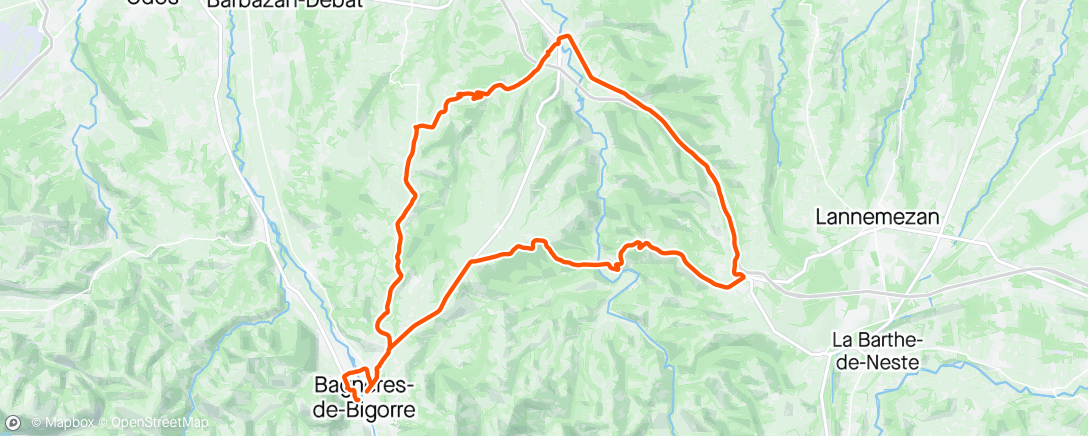 Map of the activity, Sortie vélo dans l'après-midi