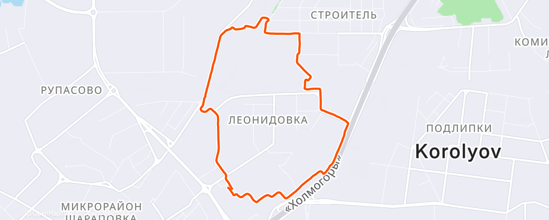 Map of the activity, Дневной забег