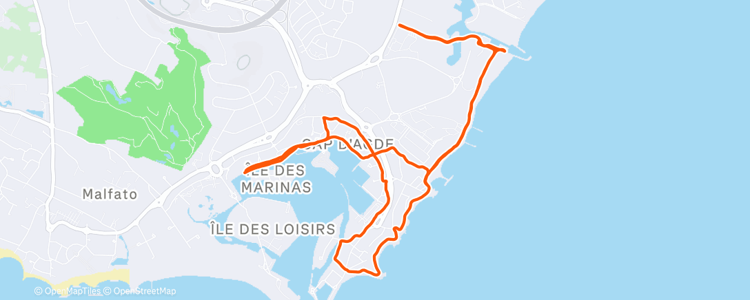 Map of the activity, Morning Run