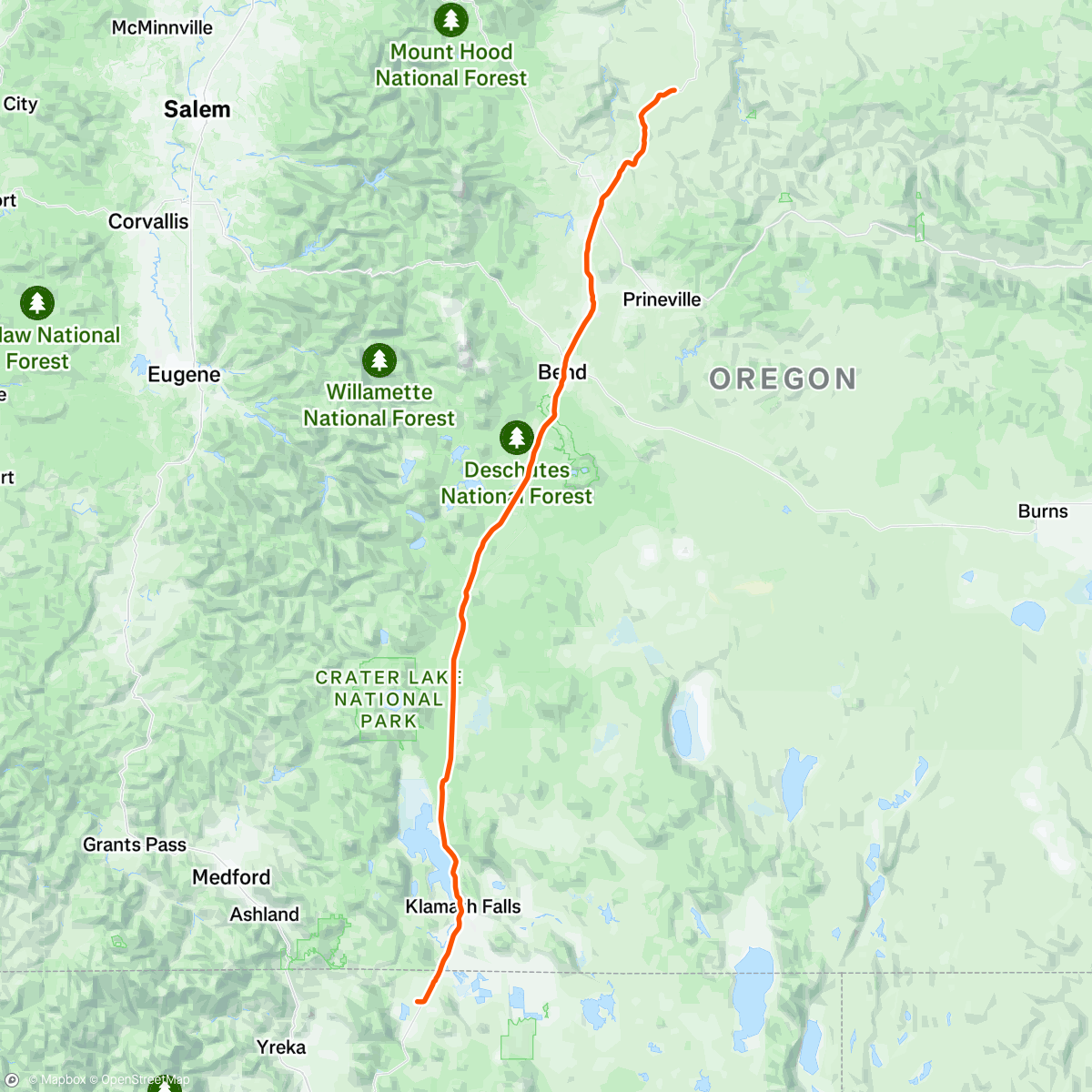 Map of the activity, States of Elevation - Ride to Oregon (part 2)