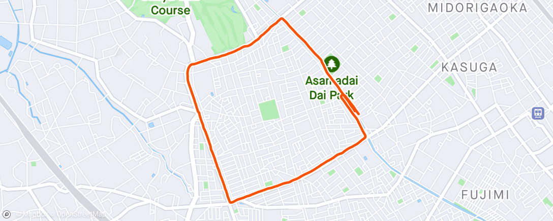 Map of the activity, Evening Run