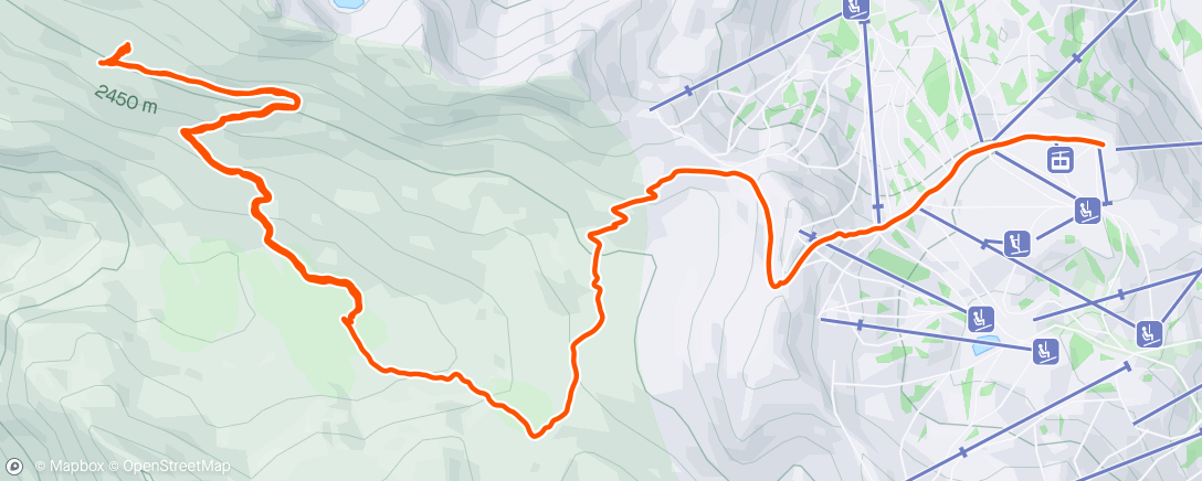 Map of the activity, Granite Chief Trail Work