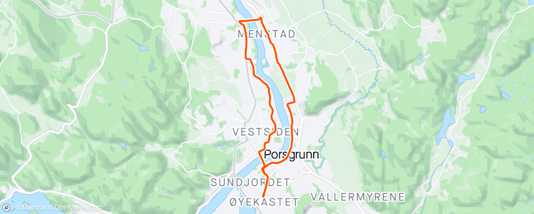 Map of the activity, Rundt om Menstadbrua