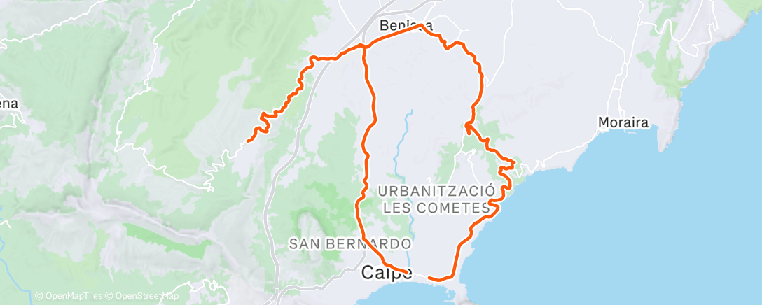 Map of the activity, Afternoon Ride