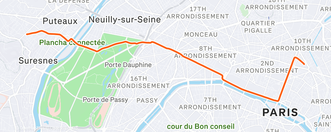 Map of the activity, Morning Ride