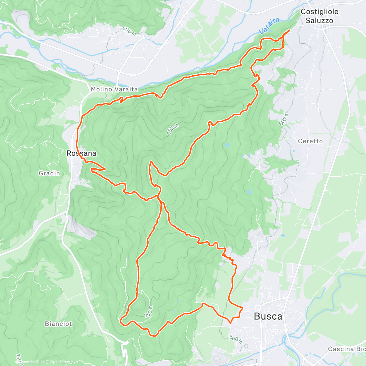 Map of the activity, Pagliano lungo con un po’ di neve