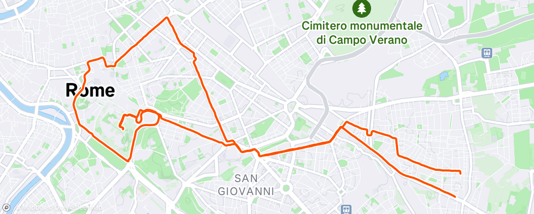 Map of the activity, Corsa serale