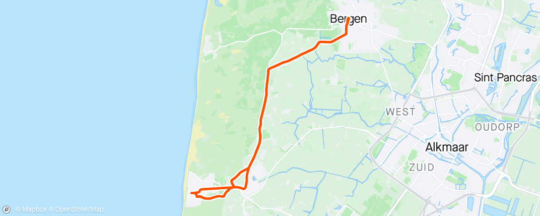 アクティビティ「1 Kaas Broodje in Bergen」の地図