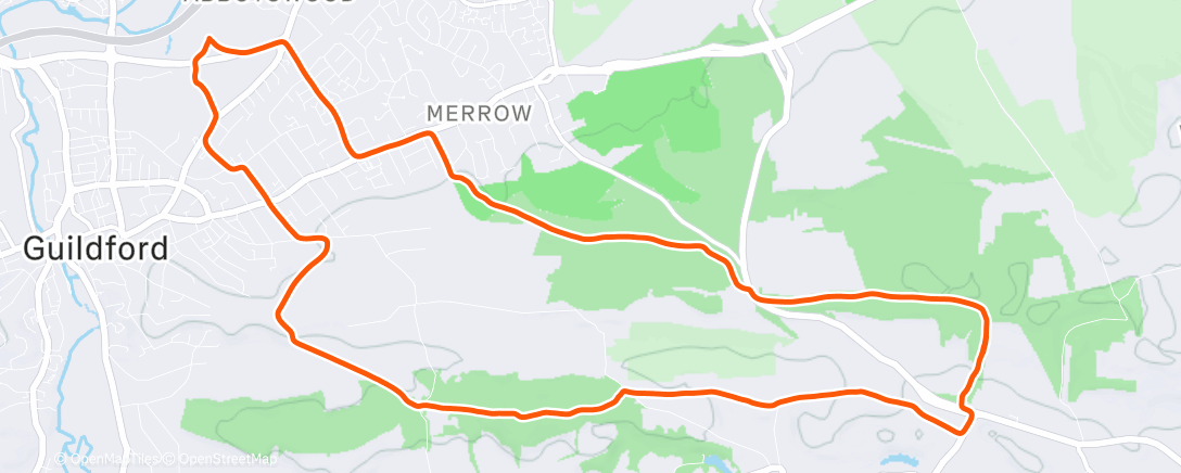 Map of the activity, Silent Pool hill sprints
