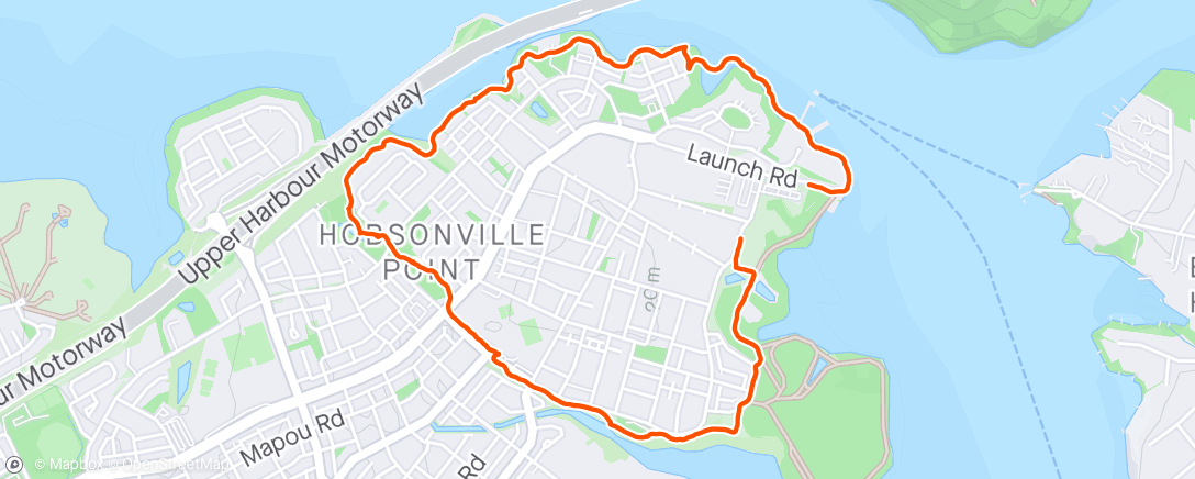 Mapa de la actividad (Hobsonville Costal Walkway)