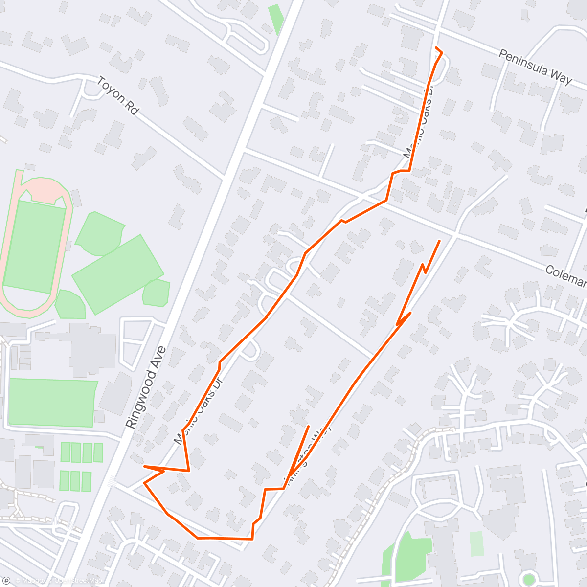 Карта физической активности (☀️ Menlo Park, California Michael took Gracie for a walk with her Fi Smart Collar)