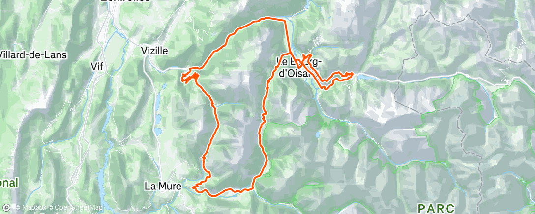Map of the activity, Alps Day 1 - Col De La Morte, Col Du Ornon, Alpe D’Huez Balcony Road and then the Col Du Ornon in the rain to finish 😬