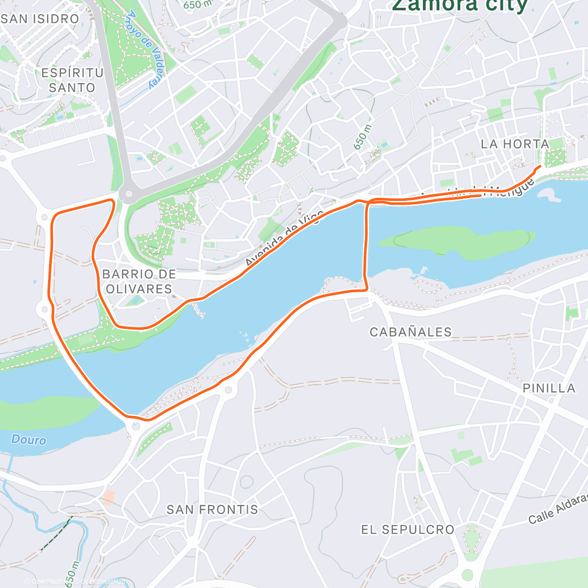 Map of the activity, Paseo a la orilla del Duero