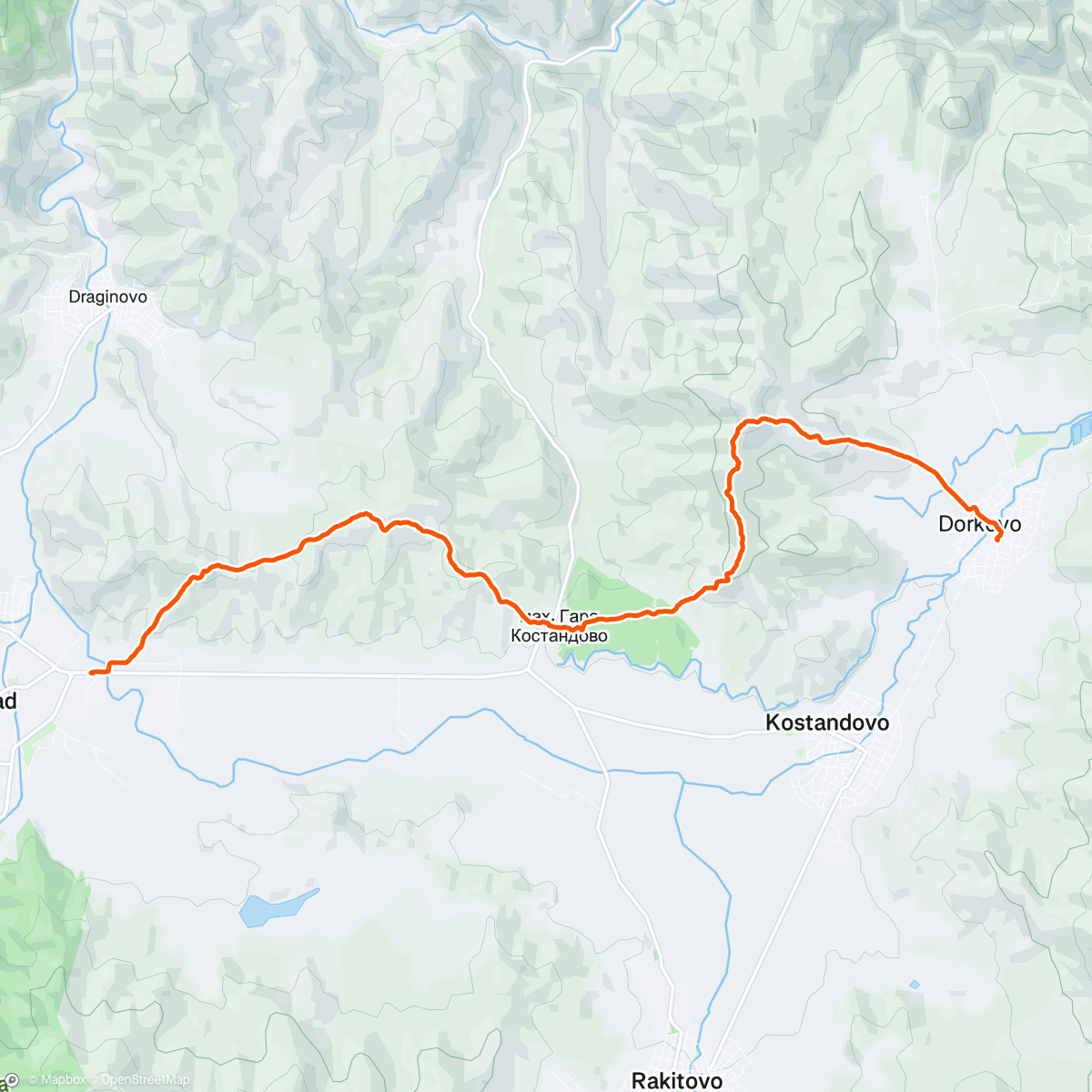 Map of the activity, Велинград - Дорково