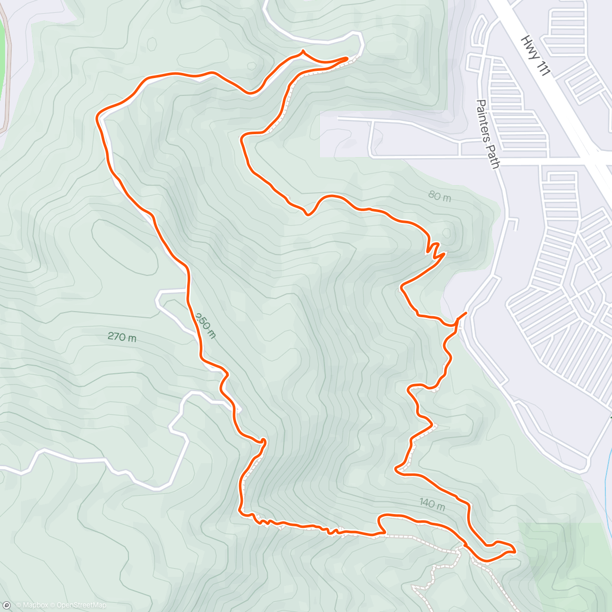 Map of the activity, Morning Hike @ Bump & Grind Trail