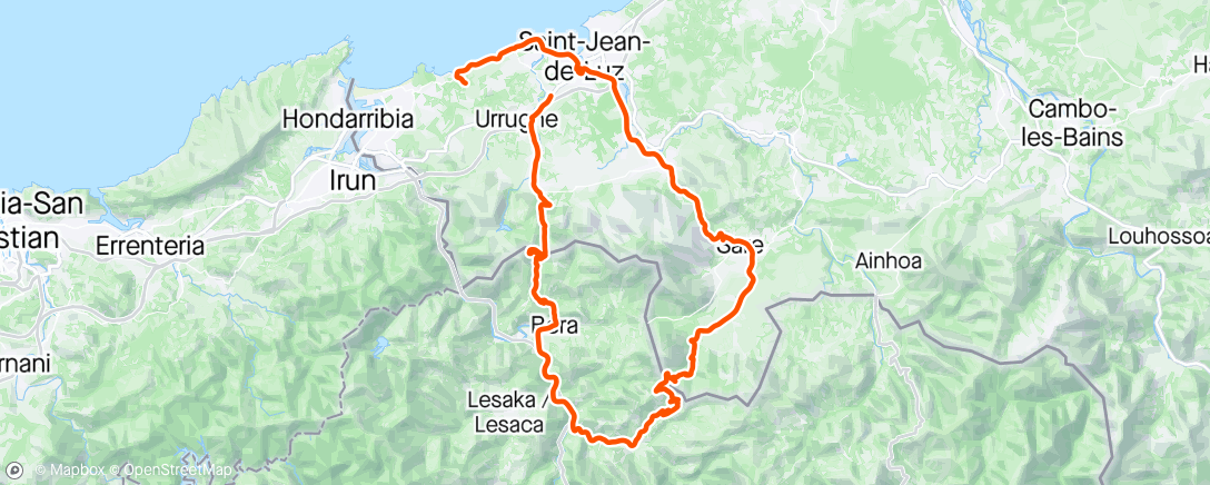 Map of the activity, Sortie vélo le matin (3 côtes fêlées après une chute).