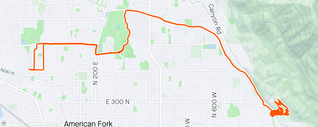 Map of the activity, Canyon first ride - Grady and Gav