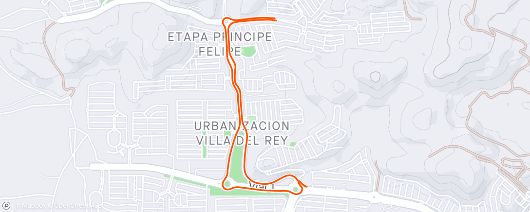 「Vuelta en bicicleta para grava vespertina」活動的地圖