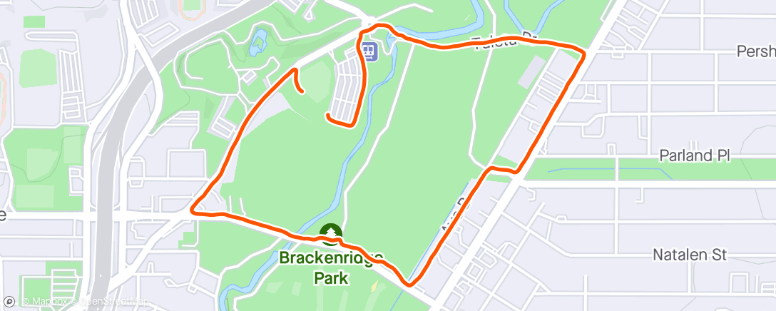 Map of the activity, Evening Run