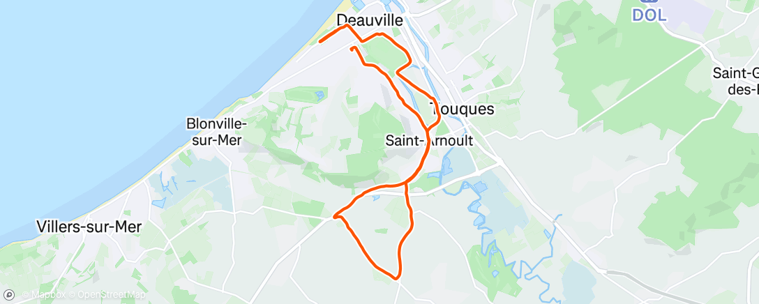 Map of the activity, Course à pied le soir