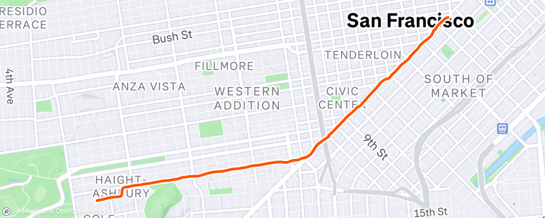 Map of the activity, Afternoon Run