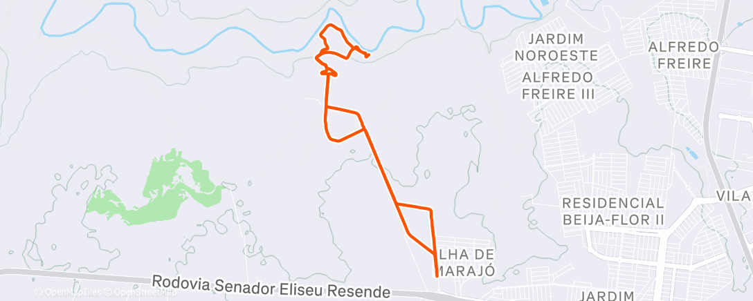 Map of the activity, Juca's Bday Run
