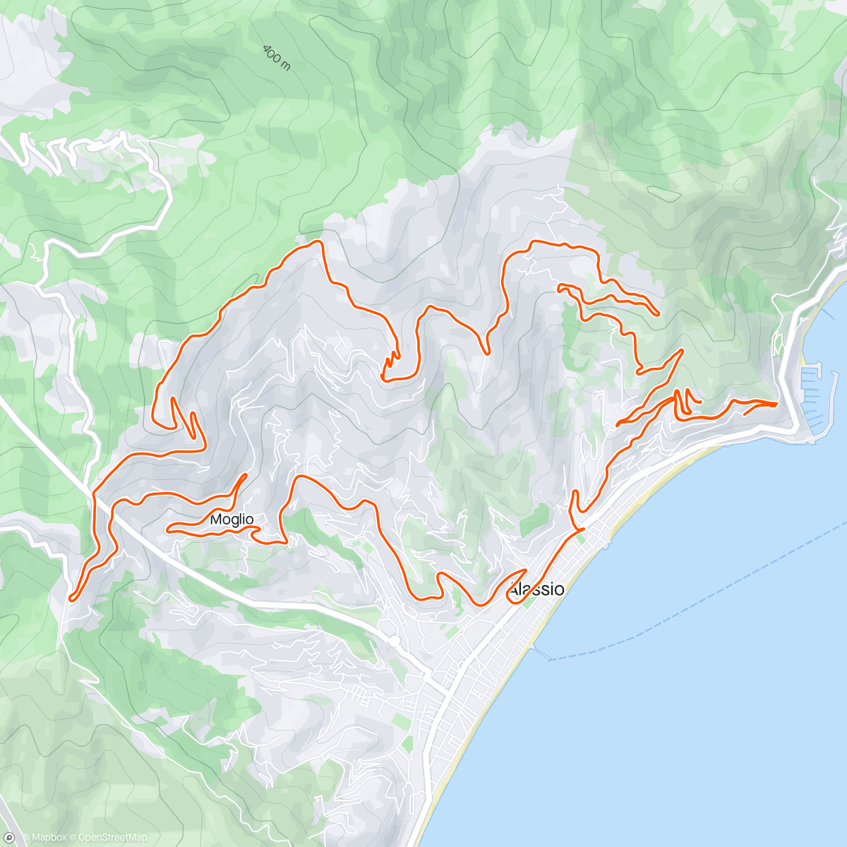 Map of the activity, Giro Alassio