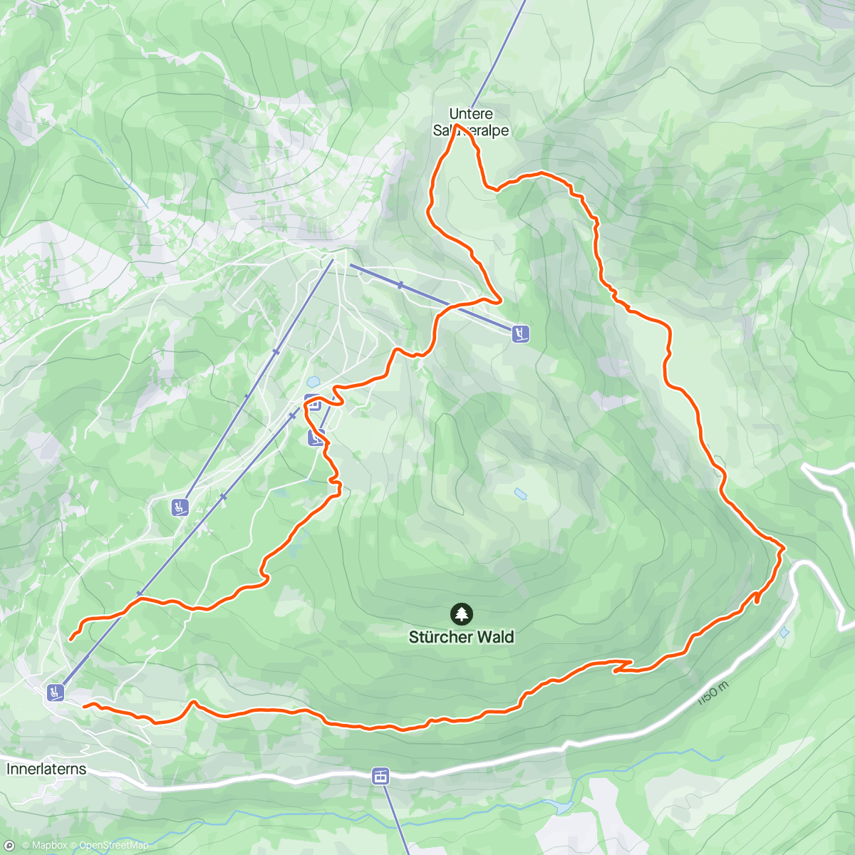 Map of the activity, Dag 3 Gapfohl mit Schnee