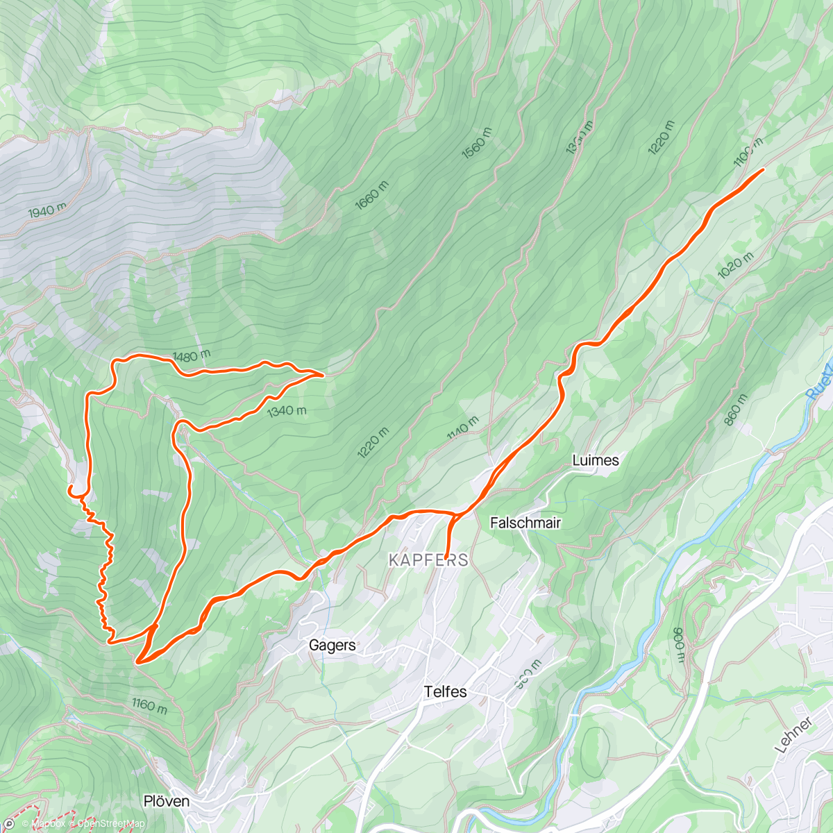 Map of the activity, 5×3' uphill. The body is ready. Oh, it's ready!! 😜