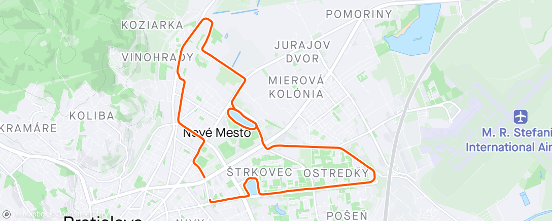 Map of the activity, 15km easy