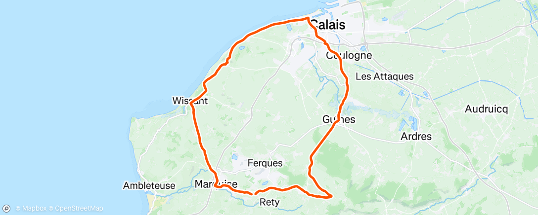 Map of the activity, Sortie à vélo