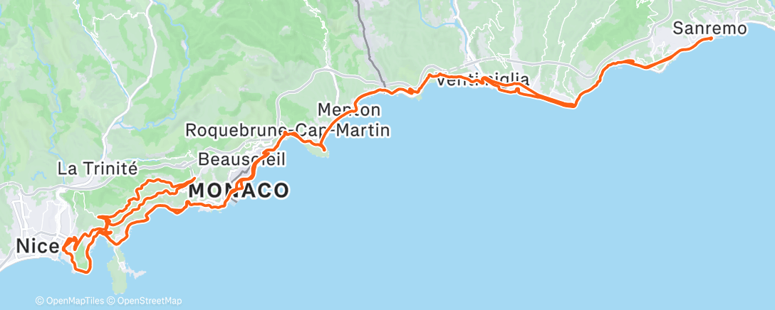 Map of the activity, Sortie vélo le midi