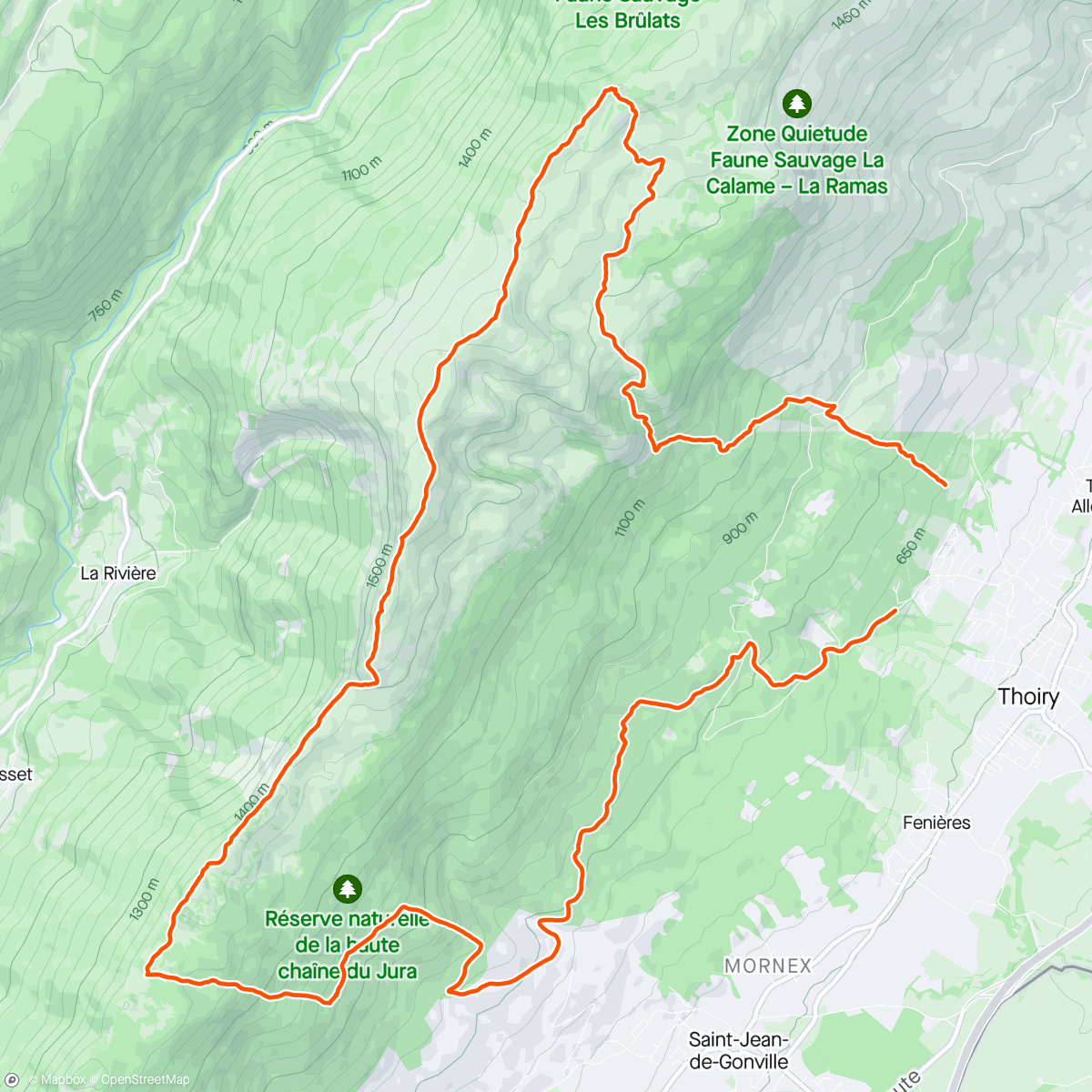 Map of the activity, Reco trail du reculet partiel