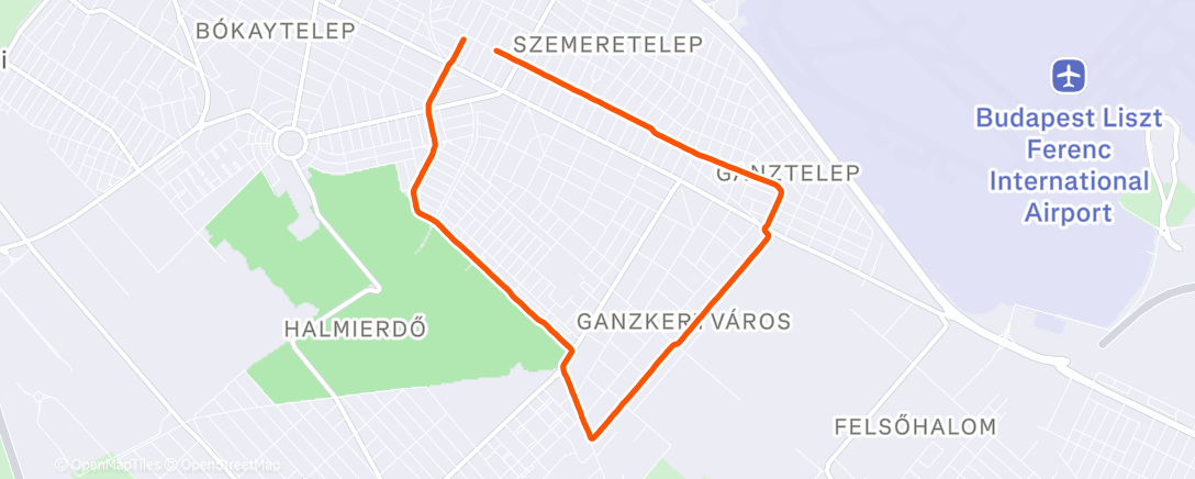 Map of the activity, Morning Run