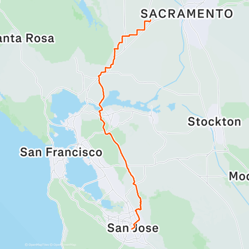 Davis San Jose perm 200.3 km Road Cycling Route on Strava