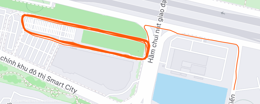 Map of the activity, Afternoon Run