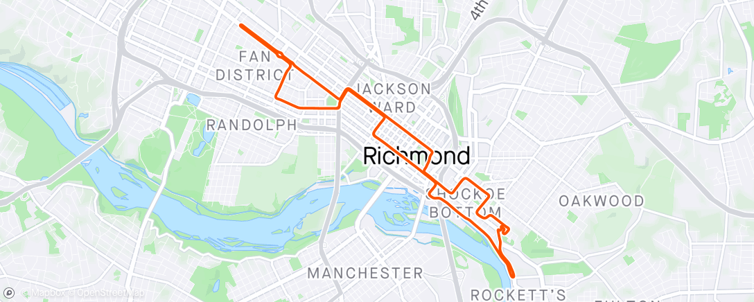 Map of the activity, Zwift - 40/20's into FTP #1 in Richmond
