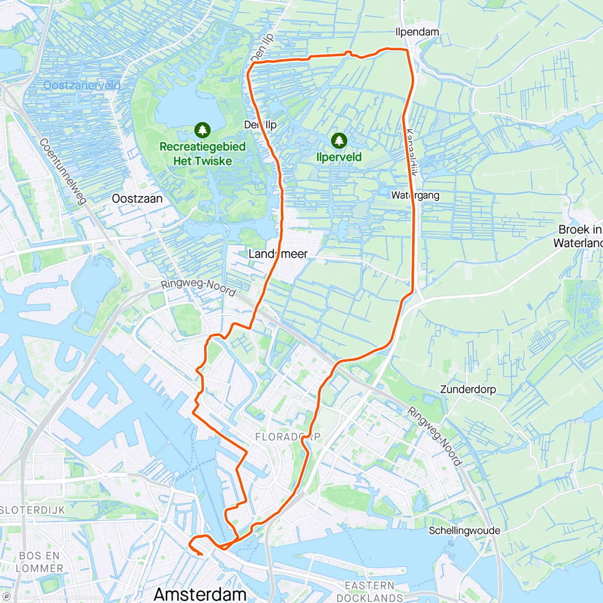 Map of the activity, Afternoon Ride w/ Berrr
