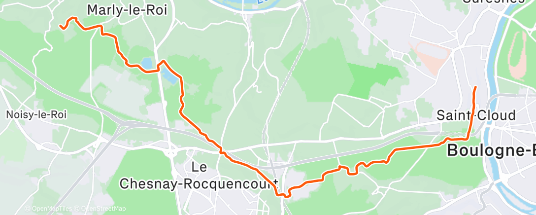 Map of the activity, Sortie VTT le matin