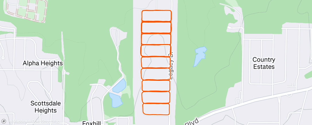 Map of the activity, Afternoon Run