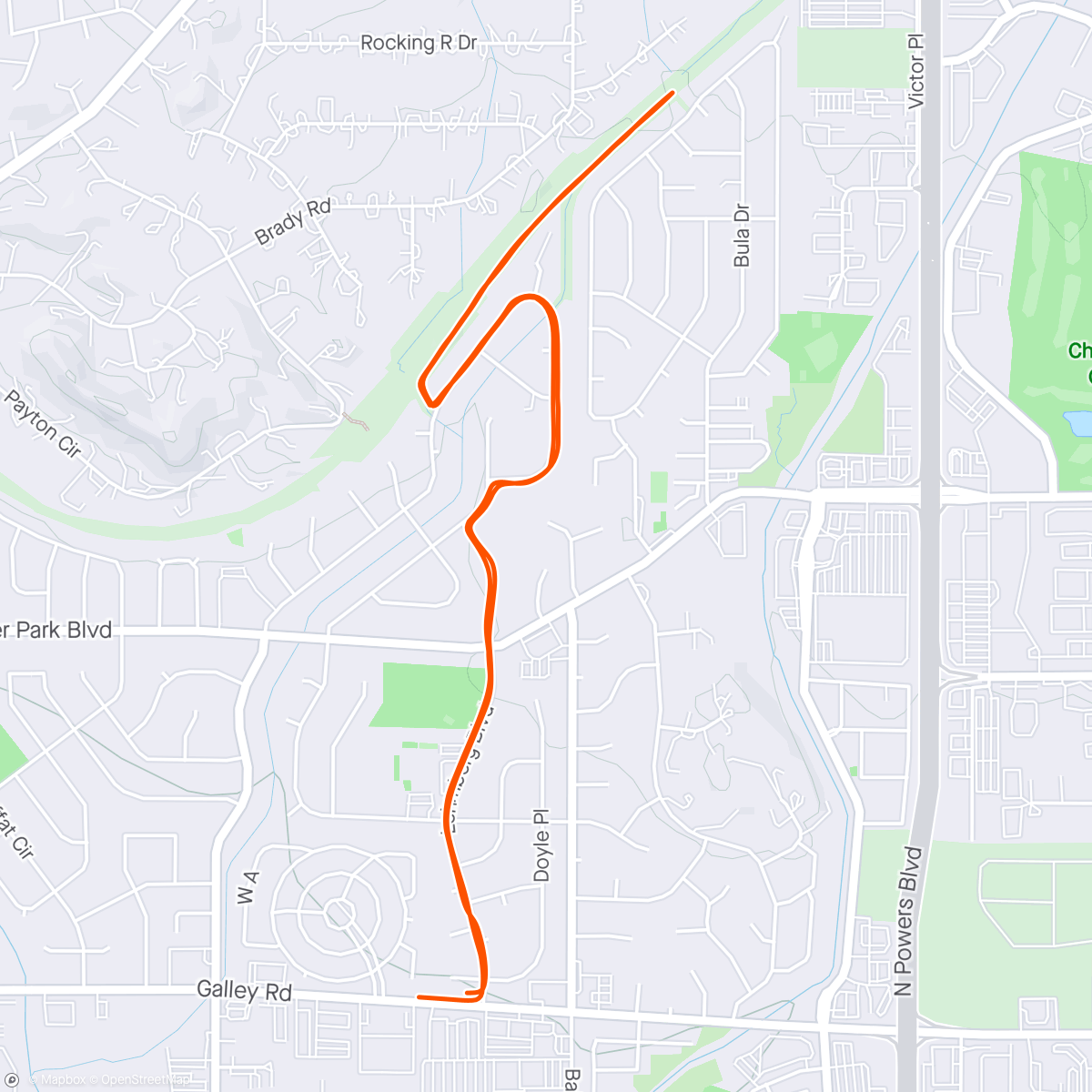Map of the activity, Work Run / Walk