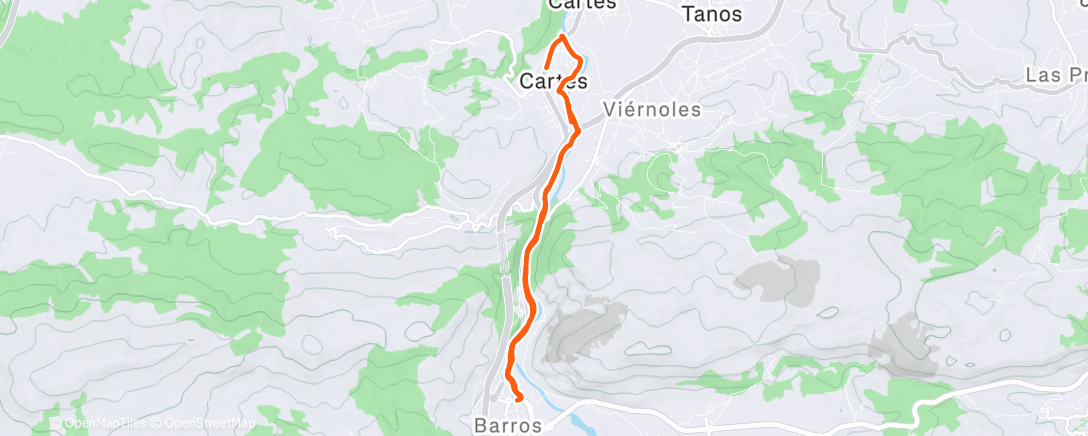 Map of the activity, Carrera de mañana