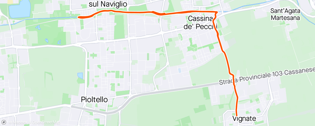 Map of the activity, Biciclettata