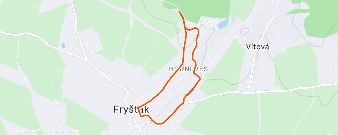 Map of the activity, Morning Run