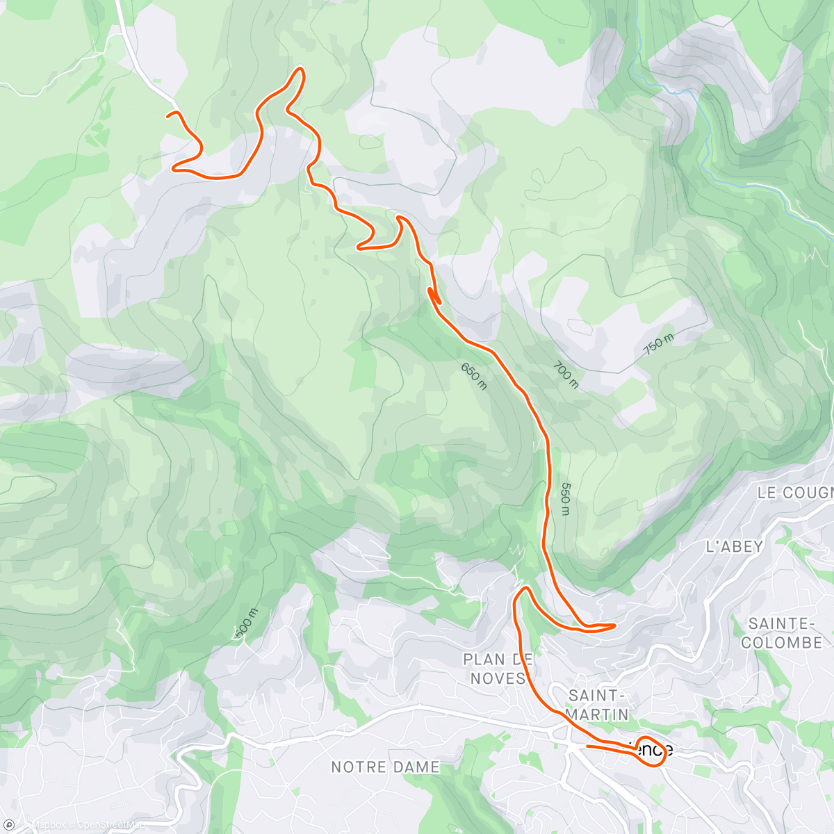 アクティビティ「20e Ascension du Col de Vence🏃🏻‍♂️」の地図