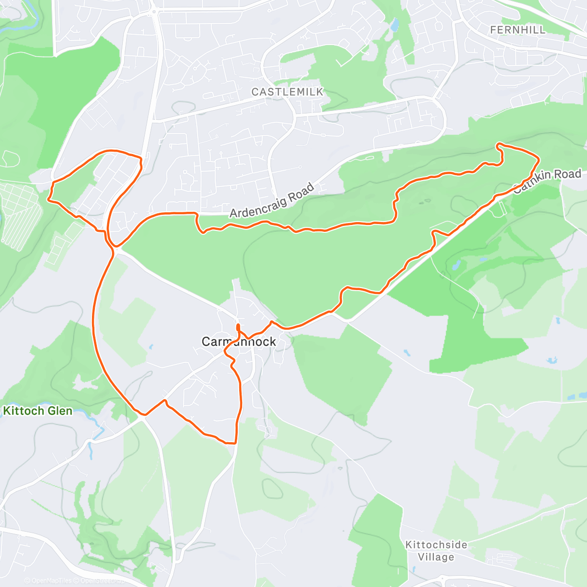 Map of the activity, Evening Run