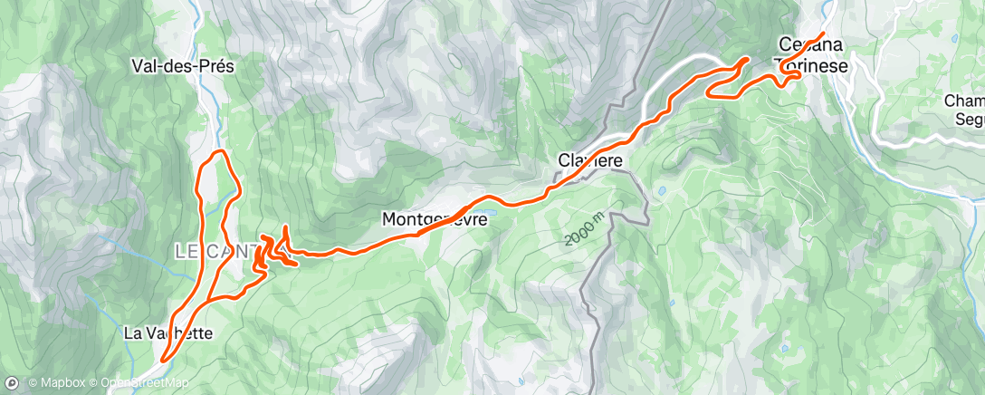 Map of the activity, Tappa 5 - Finestre (Montgenèvre)